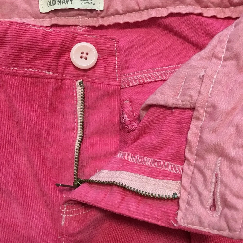 Old Navy Custom Hot Pink Dyed Tapered Leg Corduroy Adjustable Waist Pants 16